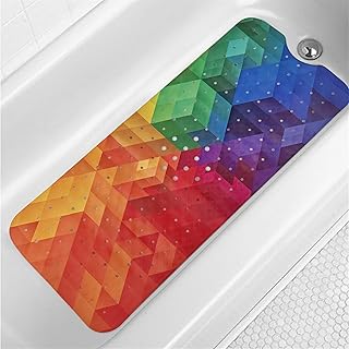 14 Colorful Bathroom Ideas for Playful Bright Cheerful Spaces 138 Rainbow Bathtub Mat Non Slip for Kids 40x16 Extra Long Geometry Modern A...