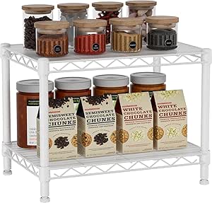 Amazon.com: Golpart Small 2 Tier Shelves Storage Wire Shelving Unit ...