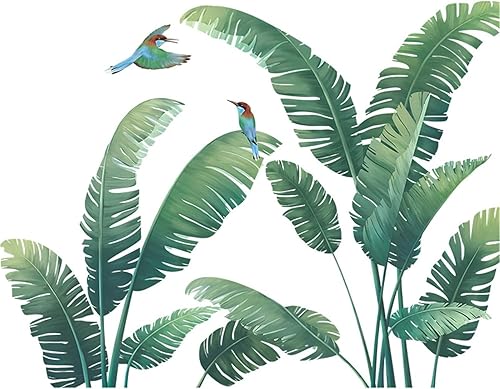 Miniatura 5 de Adhesivos de pared de plantas verdes, selva tropical tropical de hoja de Monstera, hojas de palmera naturales, plantas de hojas verdes nórdicas,