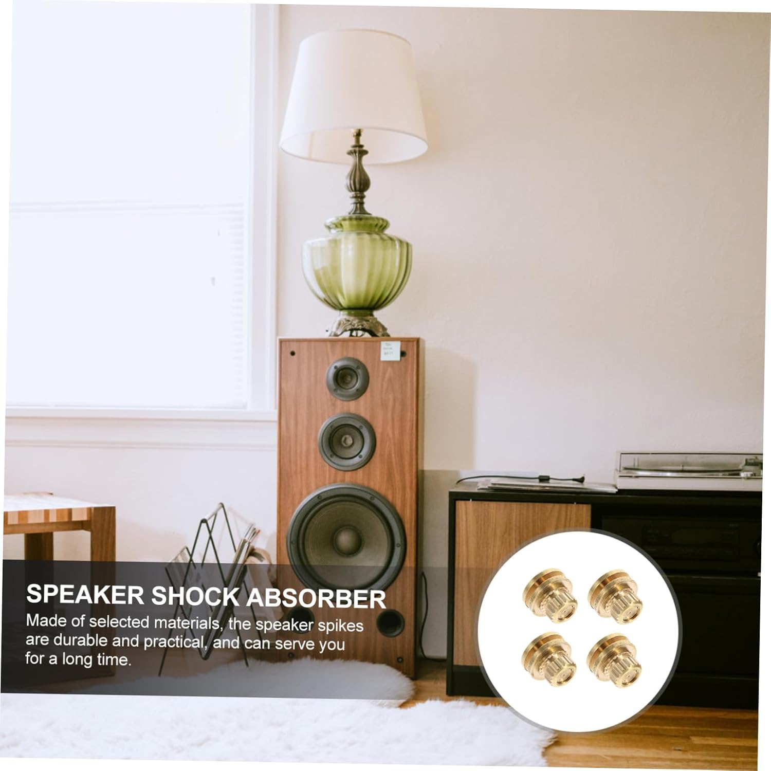 Copper Speaker Spikes 4Pcs Shockproof Non Slip Stability for Smart Speakers