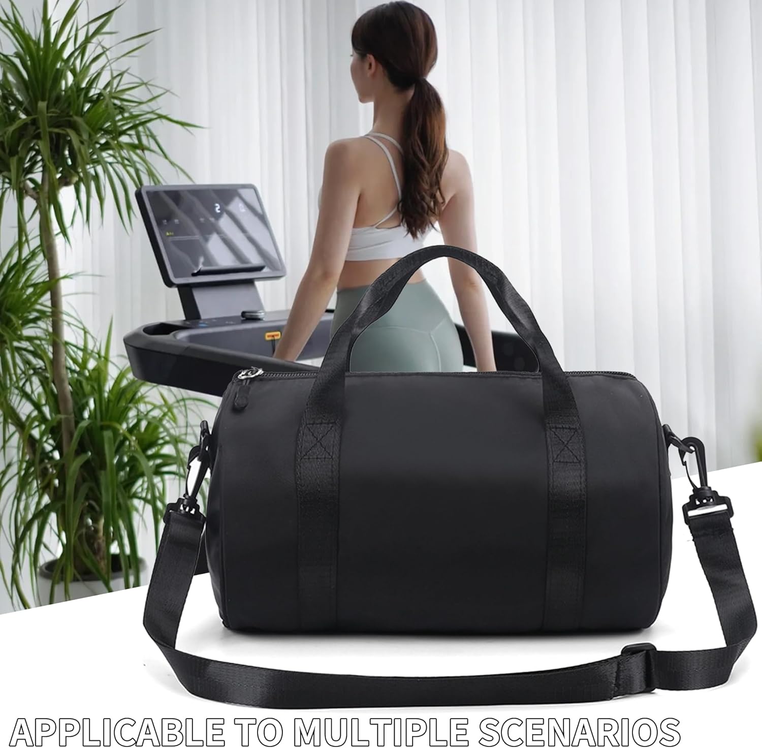 Mini Gym Bag for Women Small Duffle Bag Mini Gym Tote Bag Sport Bag for Yoga Swimming Dance (Black) - Image 8