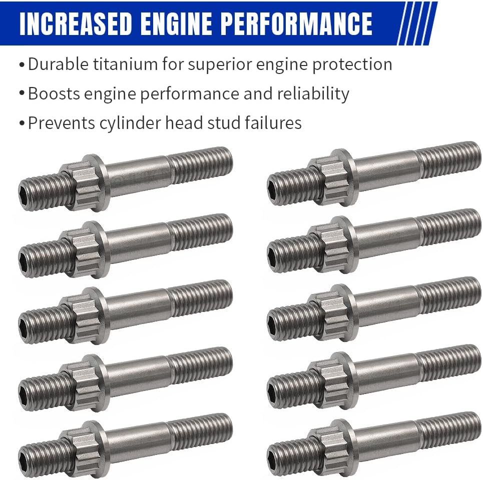Design Cool Head Studs Titanium Replacement Cylinder Stud Kit for Yamaha Banshee 350 YFZ350 1987-2006