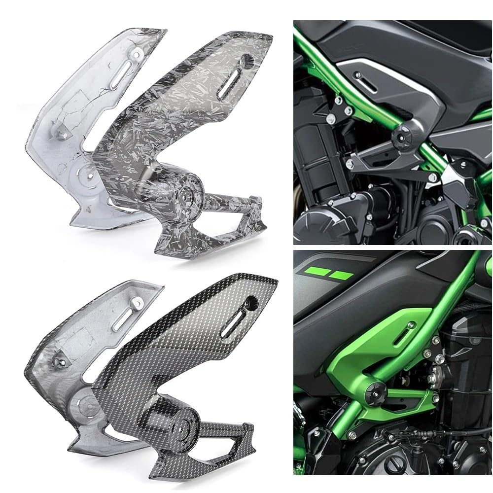 Motorrad Seitenverkleidung Passend für Kawasaki Z900 2025–2026. Linker und rechter Rahmen, Seitenabdeckung, Verkleidungsplatte, Schutz, Spoiler-Gugel-Abdeckung Motorrad Kühlerschutz(A)