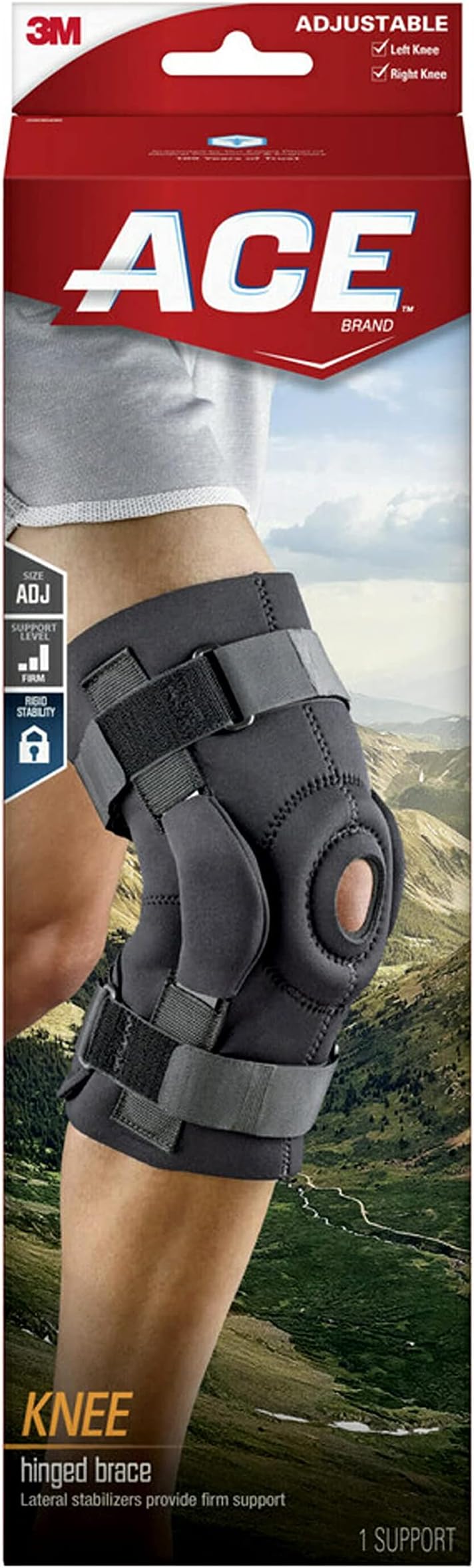Brand Hinged Knee Brace, Provides Firm, Stabilizing Support and Compression to Muscles and Joints, Adjustable Knee Brace With Knee Straps, Right or Left Knee Brace, One Size Fits Most