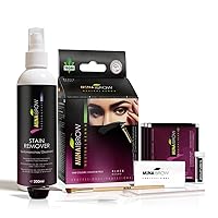Vista 40 de MINA iBrow Kit de Color de Henna Profesional para Cabello con Paquete Combinado de Pincel Cubre Cabello Canoso - Dura hasta 6 semanas Sin Rubio