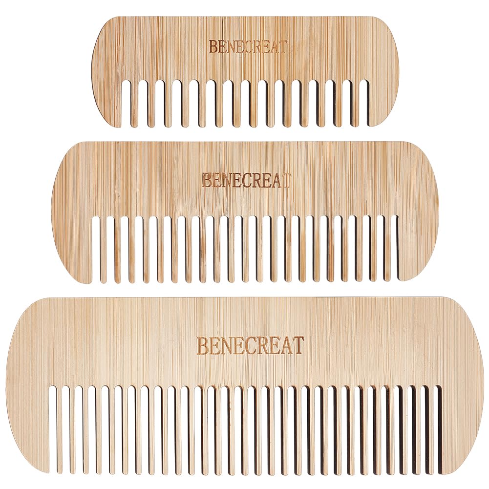 BENECREAT 3Pcs Wooden Weaving Comb, Tapestry Weaving Comb Braid Tools, Knitting Accessories for Tapestry Craft Wall Decor Making, 4mm Thick