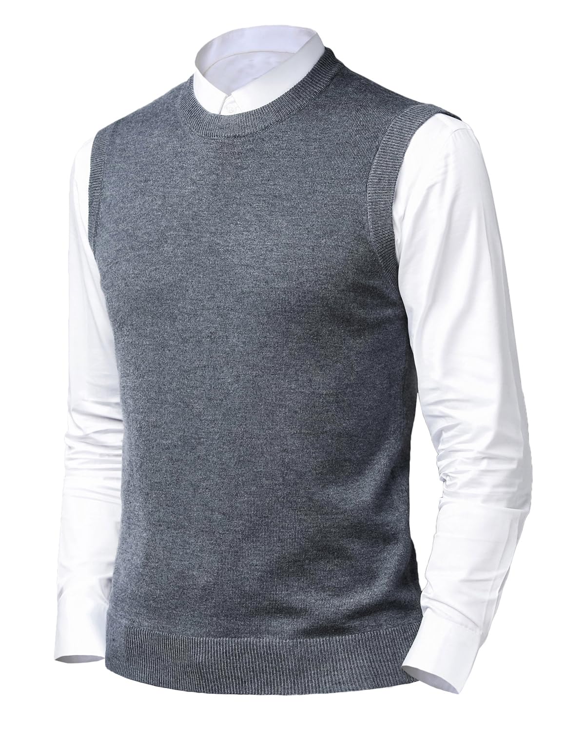 Herren Pullunder Strickweste Ärmellose Klassische Pullover Weste Freizeit Gestrickte Business West Slim Fit Einfarbig Gentleman Wollweste Herbst Winter
