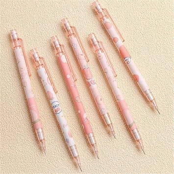 Jowxsx 1Pc Pink Mechanical Pencil 0.5mm Pencil Refill Automatic Pencils Cute Peach Press Automatic Mechanical Stationery School Office Supplies Writing and Correction Supplies