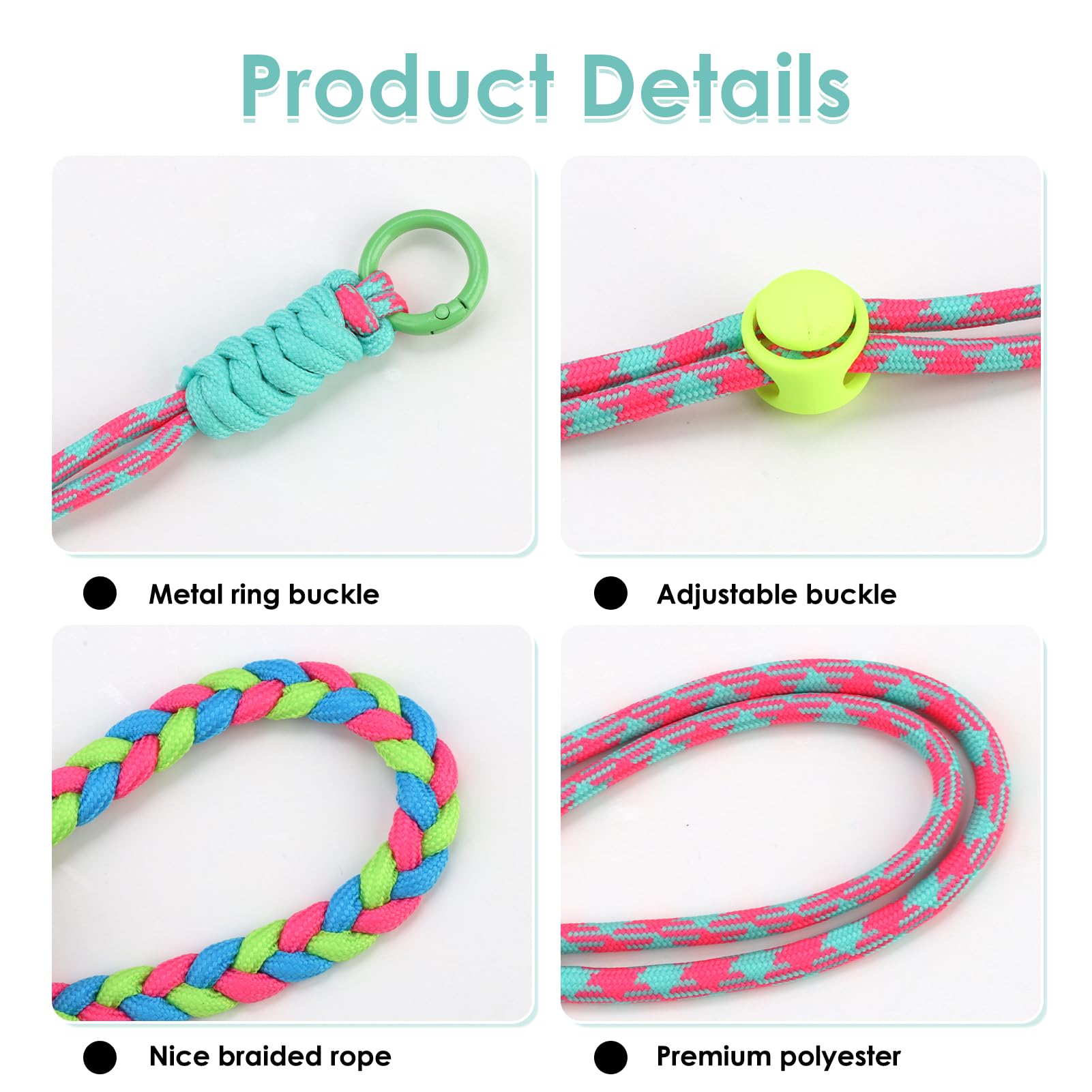 Set of 2 mobile phone necklaces and bracelets in pastel blue and pink for secure hold and stylish wear on neck and wrist, ideal for travel — view 4