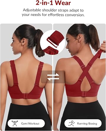 Yvette Adjustable Sports Bras High Support Large Bust