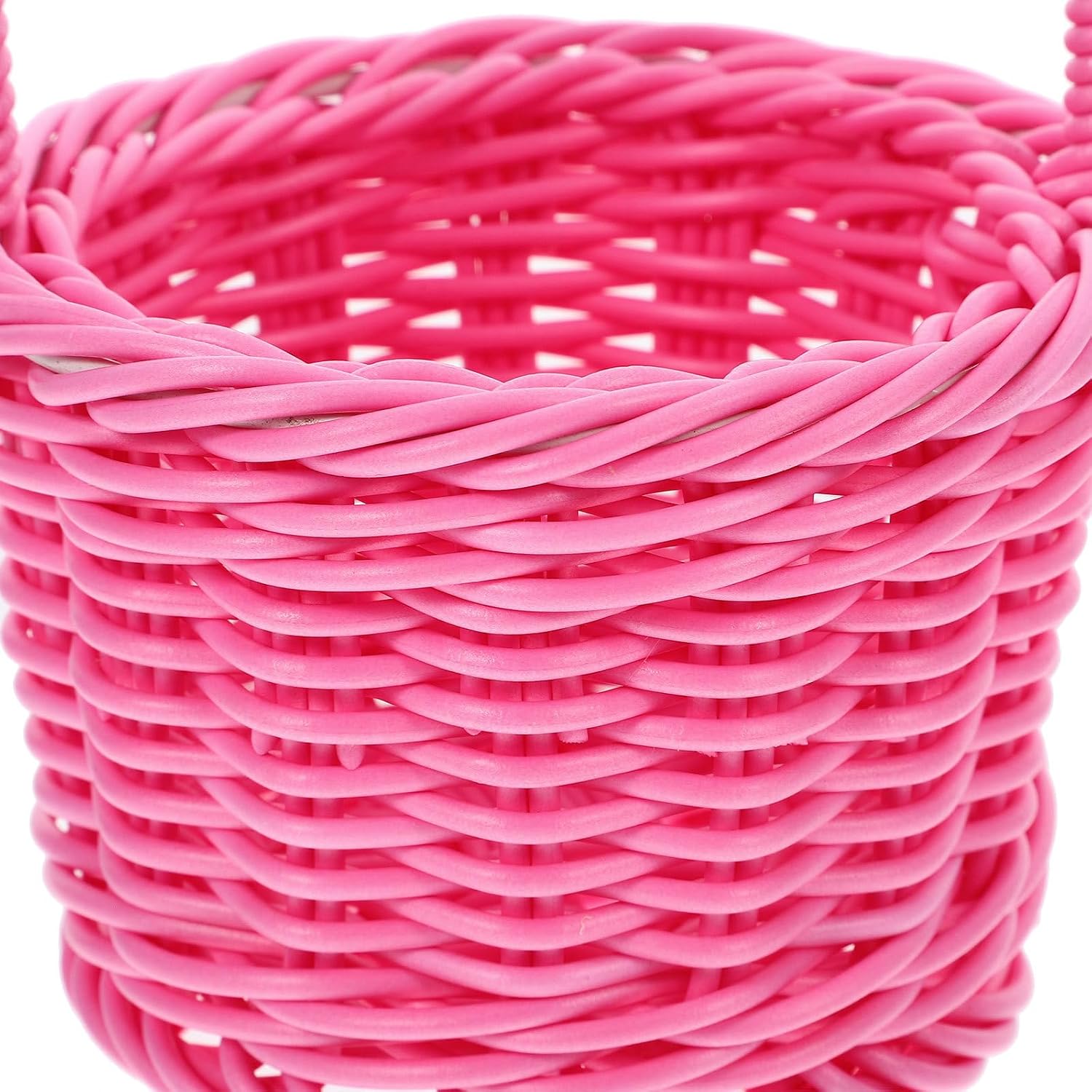 Handcrafted Pink Circular Flower Girl Basket, Waterproof Plastic image 3