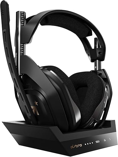 ASTRO Gaming A50 Wireless Headset + Base Station Gen 4 - Compatible with Xbox Series X|S, Xbox One, PC, Mac - Black/Gold