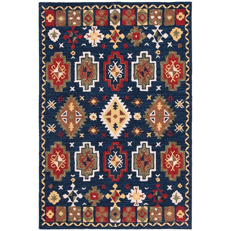 Image of Embossed Handmade GH Wool Thick Geometrical Carpet is a Stylish and Practical Addition to Any Living Room 6X8