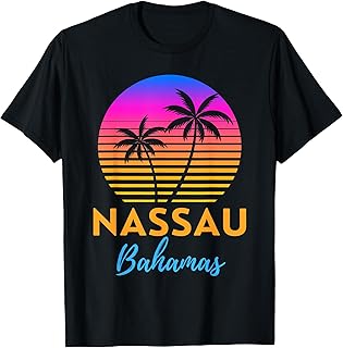 Retro Sunset Nassau Bahamas Beach Trip Vacation Summer Group T-Shirt