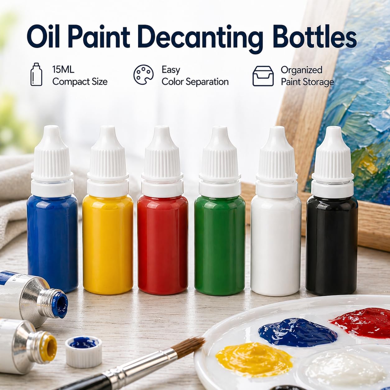 5 PCS (4 Bottles + 1 Funnel) 15ml (0.5oz) Small Plastic Dropper Bottles - Empty, White Eye Liquid Dropper Bottles, Squeezable & Portable Travel Containers for Eye Drops, Refillable with Cap and Plug