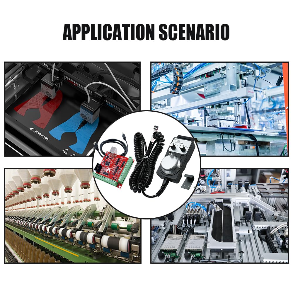 Regolatore a volantino a 4 assi con scheda di interfaccia MACH3, sistema di controllo manuale USB CNC pendente per router CNC/fresatura/tornio, encoder ad alta precisione, nessun arresto di emergenza