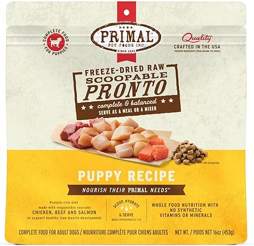 Miniatura 9 de Primal - Alimento liofilizado para perros, pollo Pronto, cuchara completa y equilibrada, comida cruda saludable sin granos, hecha a mano en los