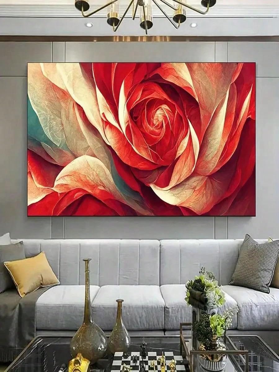 Feuillage rouge tableau décoration murale moderne 60x90cm