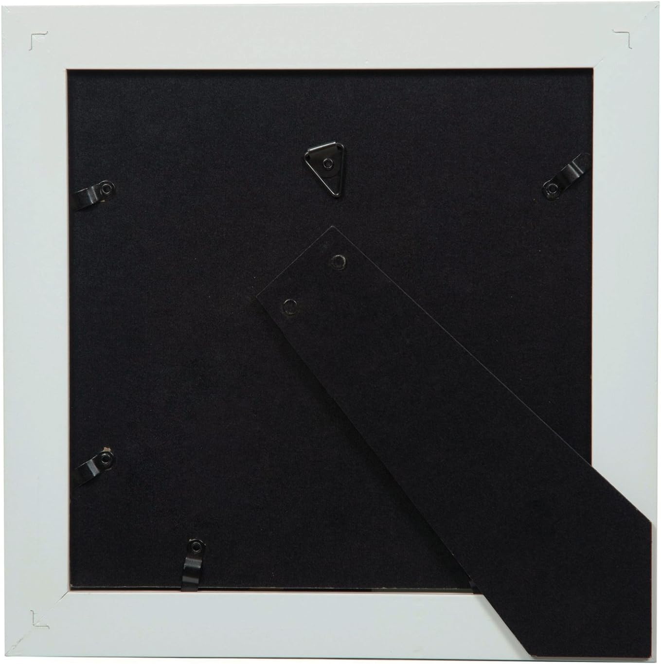 Snap Flat Double Photo, Wall Mount & Tabletop Picture Frame, 8x8 Matted To 5x5, White