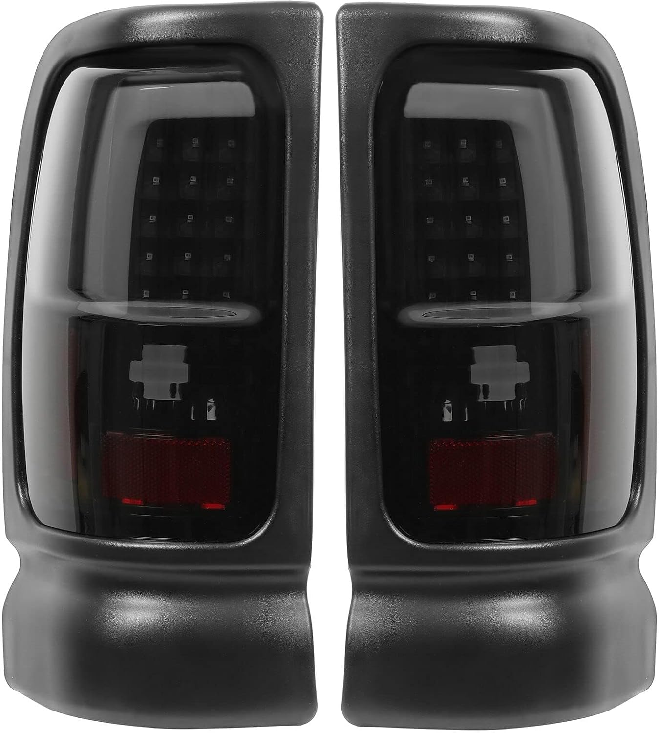 Kojem LED Tail Lights Pair Compatible with 1994-2002 Dodge Ram 1500 2500 3500 LED Tube Bar Tube Taillight Brake Turn Signal Lamps Pair Black Housing & Smoke Lens Replacement for CH2800122 CH2801122