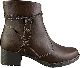 Bota Mississipi Feminina Cano Curto Salto Bloco Baixo Zíper Lateral Original