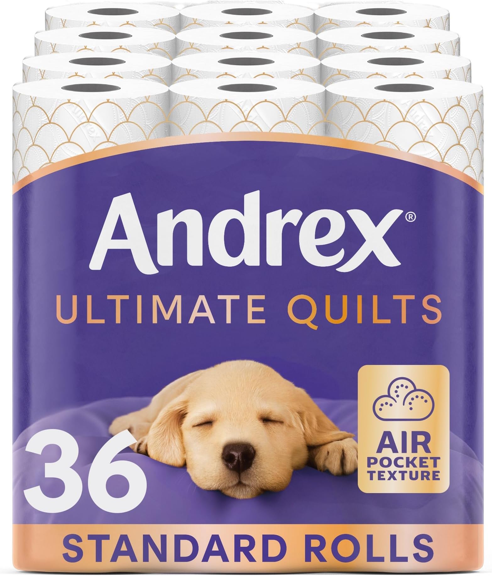Andrex Ultimate Quilt Toilet Roll - 36 Toilet Rolls, 3-Ply, Bulk Buy, Soft, Thick Sheets, FSC Certified