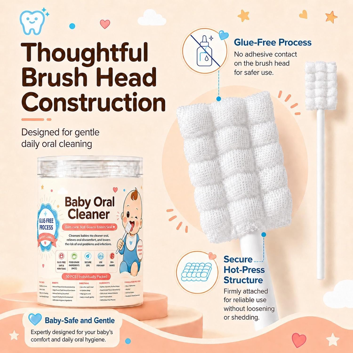 Kids Gum Cleaner Cleaning Gauze Fabric Portable Health Toothbrush image 4
