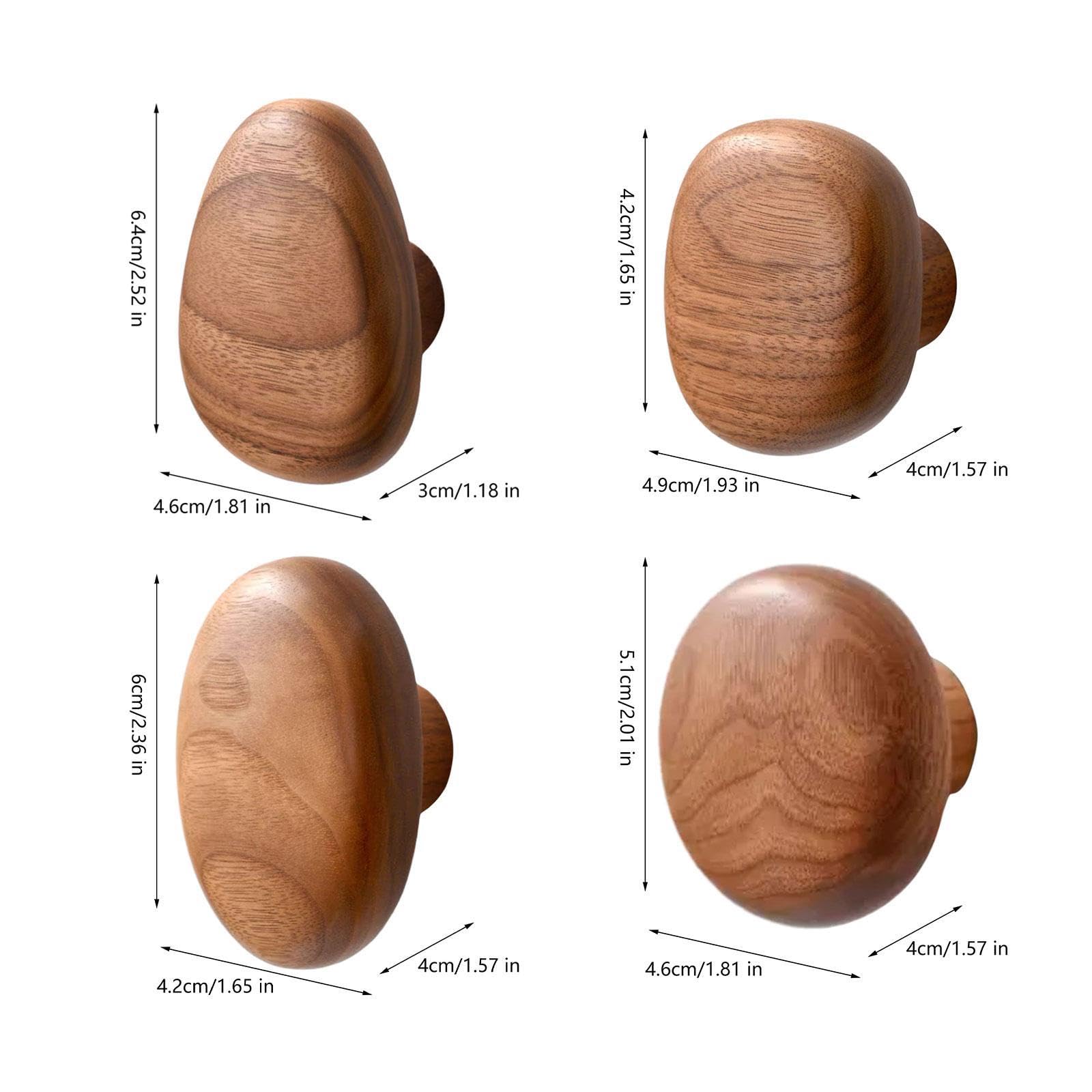 LOVIVER 4 PCS Ganci Appendiabiti da Parete in Legno, Pomelli per Armadietti, Leggeri e Comodi Gancio, Attaccapanni per Bagno Spogliatoio Camera da Letto per Appendere Vestiti, Cappelli, Borse, Giacche