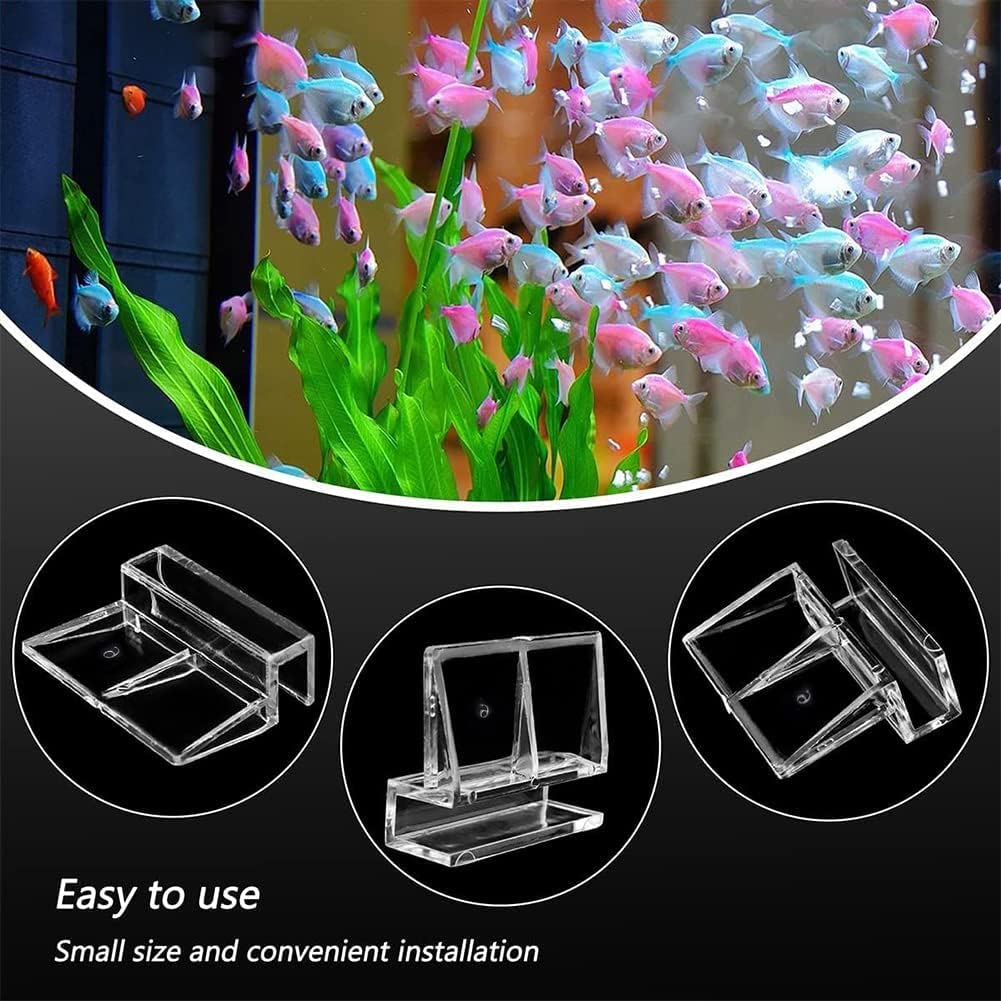 Support d'aquarium Acrylique,Clips pour Couvercle d'aquarium,Clair Support d'aquarium,réservoir de Poissons d'Aquarium,Clips de Couvercle D'aquarium Fish,10mm,Lot de 6 Clips de Protection en Verre
