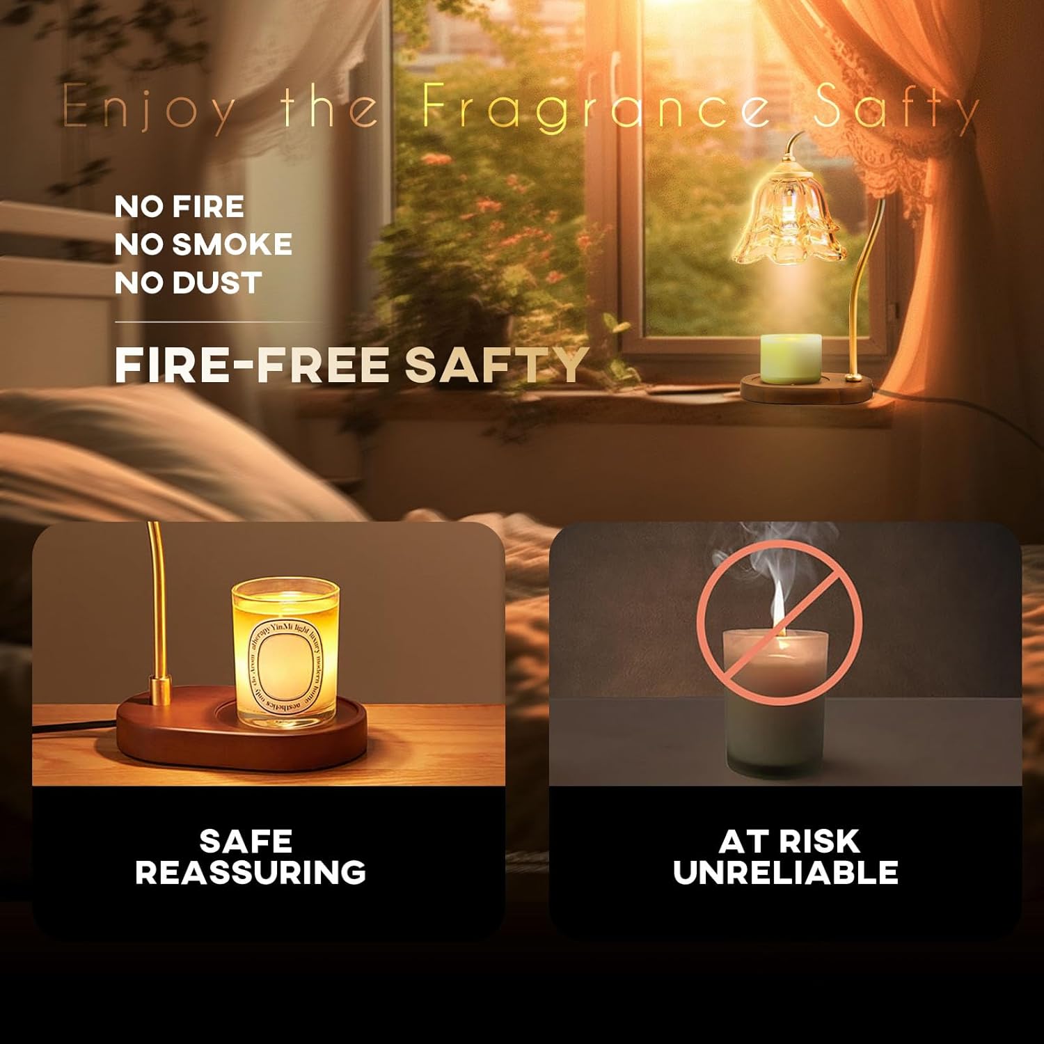 Candle Warmer Lamp with Timer: Electric Warmer Lamp for Scented Candles with 2 Bulbs,Suitable as a Birthday Gift, Mother's Day Gift, Home Decoration