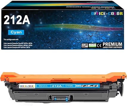 212A Cyan Toner Cartridge Replacement for HP 212A W2121A | Color Laserjet Enterprise M554, M555 Series, MFP M578 Series