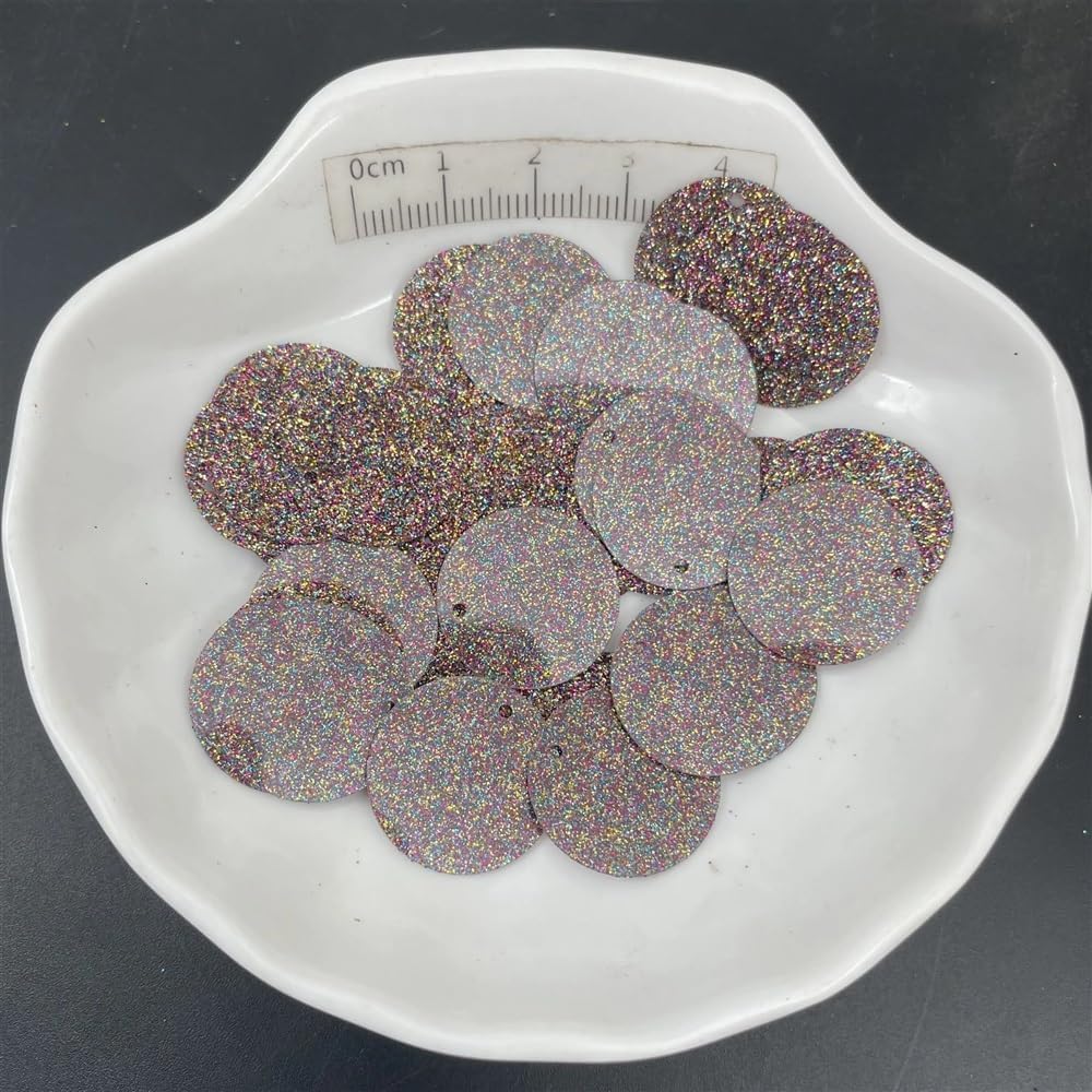 20mm Sequin Flat Round Loose Sequins Sewing Suitable for Wedding Decoration Craft Scrapbook DIY Accessories(Coffee,150g)