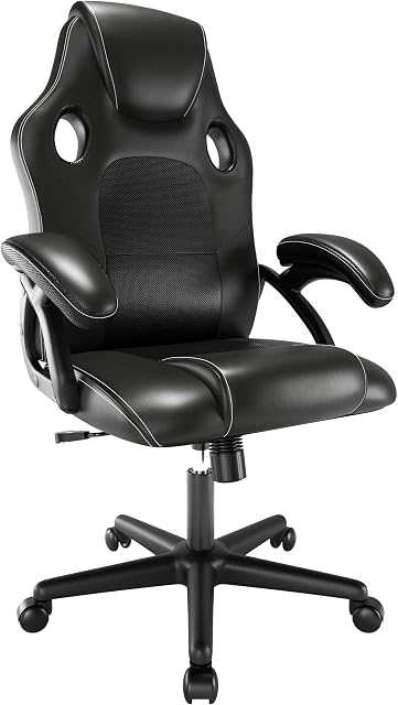 Play haha.Gaming chair Office chair Swivel chair Computer chair Work chair Desk chair Ergonomic Chair Racing chair Leather chair PC gaming chair (Black)