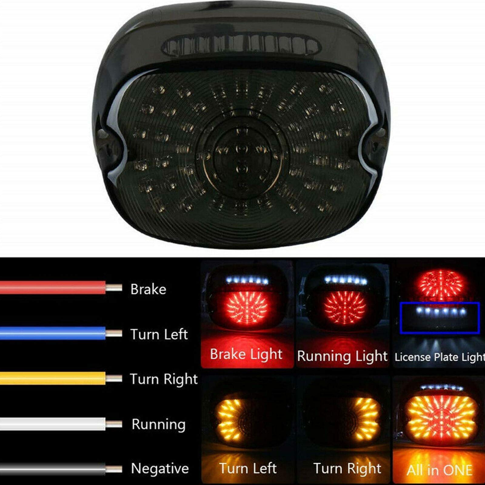 Baceyong Luce di frenata posteriore a LED a basso profilo compatibile con Harley Dyna Road King glide universale LED Electra LED
