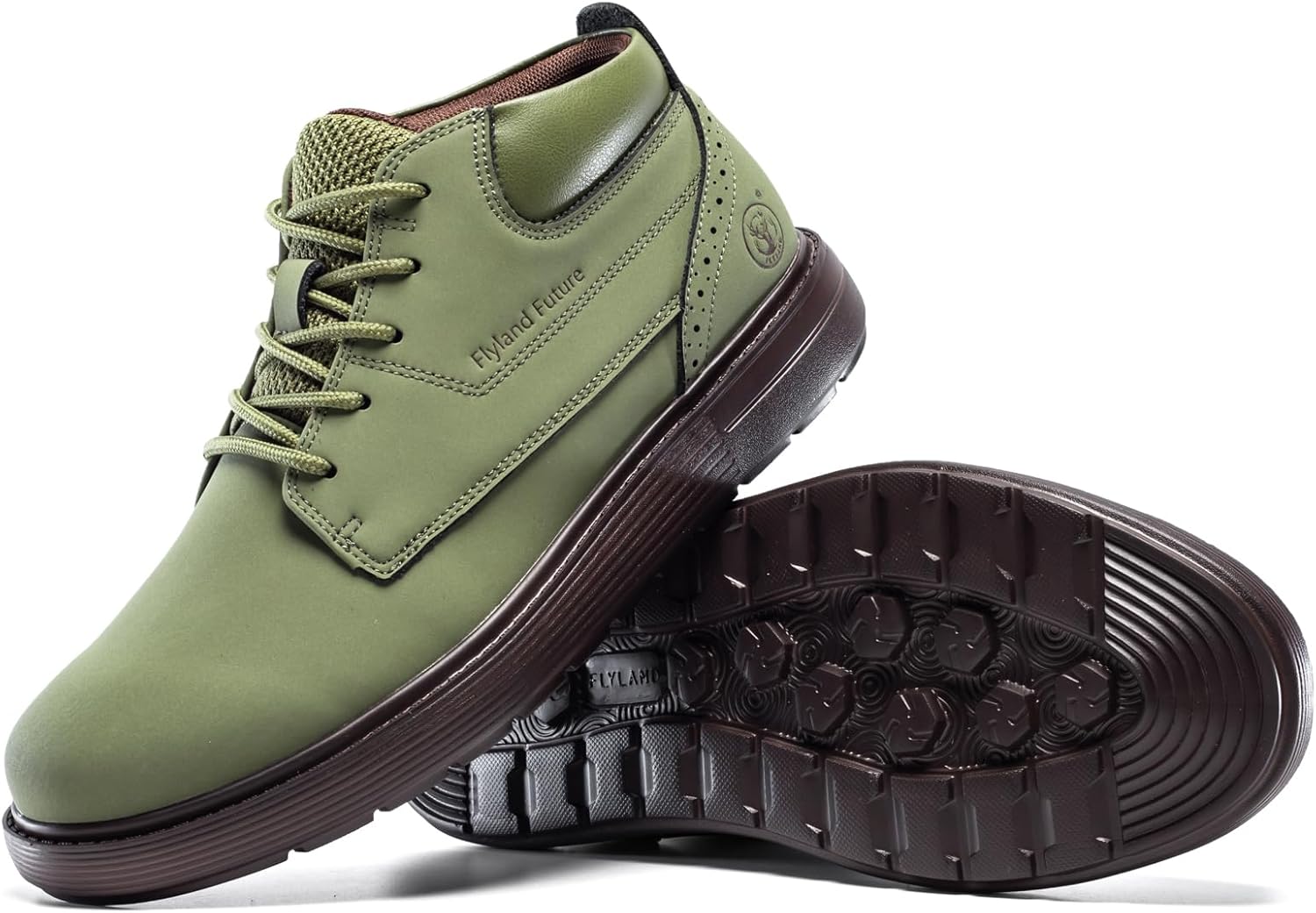 Men's Chukka Boots Casual Fashion Sneakers Lace Up Leather Ankle Boots Slip On Lightweight Walking Driving Shoes - Image 5