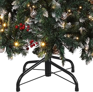 Angoily Metal Paint Bracket for Christmas Tree Stand Green Iron Holder for Artificial Christmas Trees Sturdy Replacement Base for Holiday Decor, 13.77 Inch