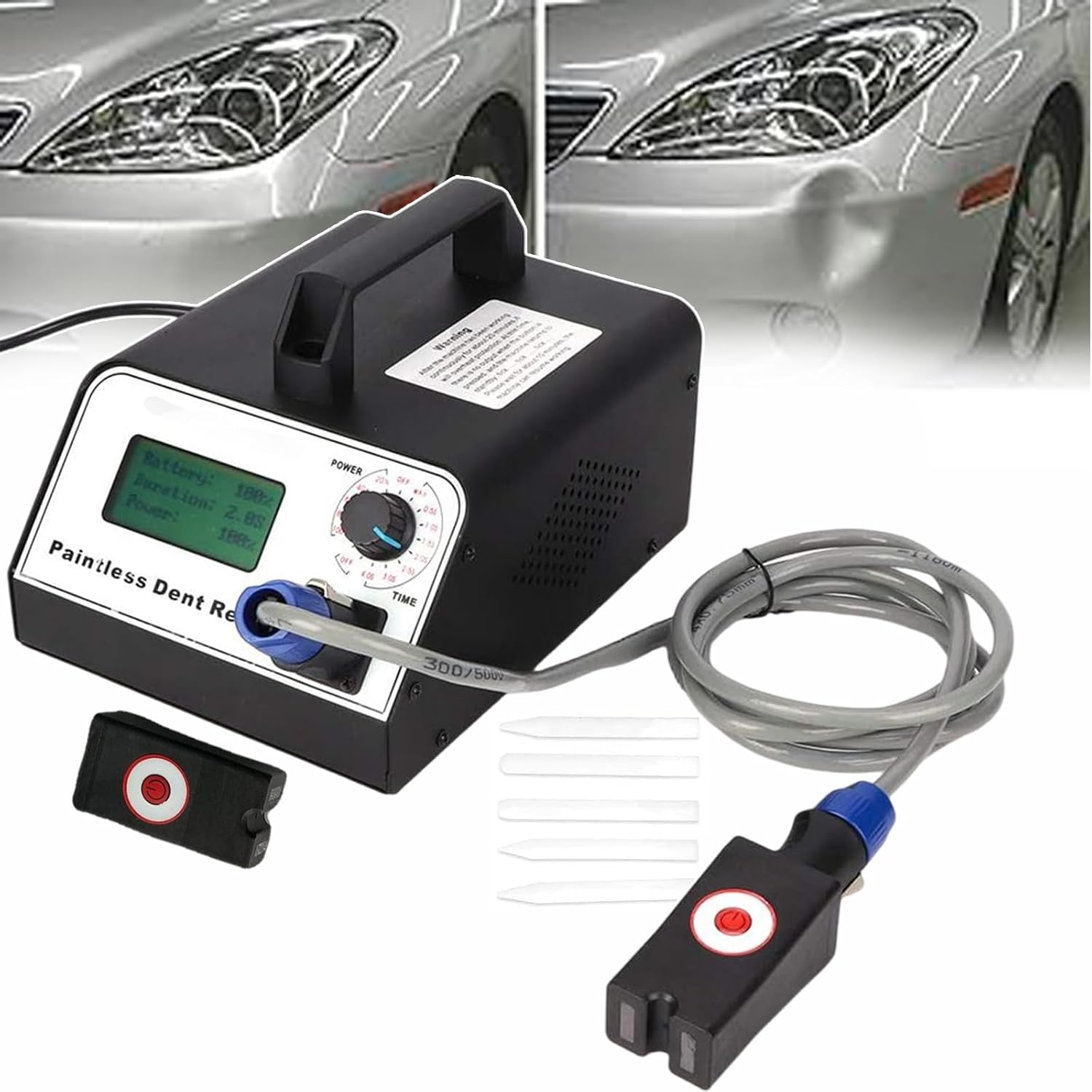 Car Dent Repair Machine with Controller & Rocker, Digital Display Auto Body Dent Removal Tool, Induction Heater for Steel Dents, Professional Car Body Repair Equipment