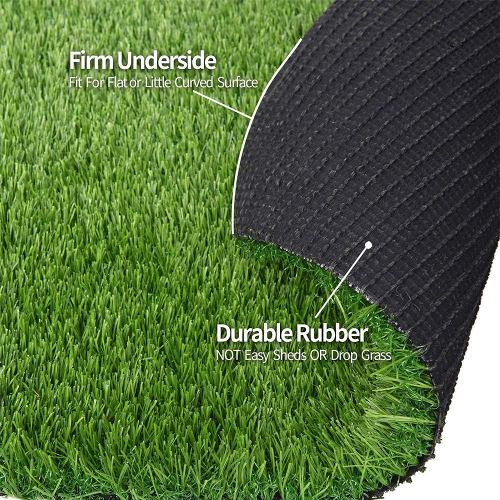 Artificial Grass Turf Faux Grass for Dog Thick Realistic Turf Rug Indoor Outdoor Carpet Garden Lawn Landscape Rubber Backed with Drainage Holes,1.38inch Pile Height,3Feet X 5Feet