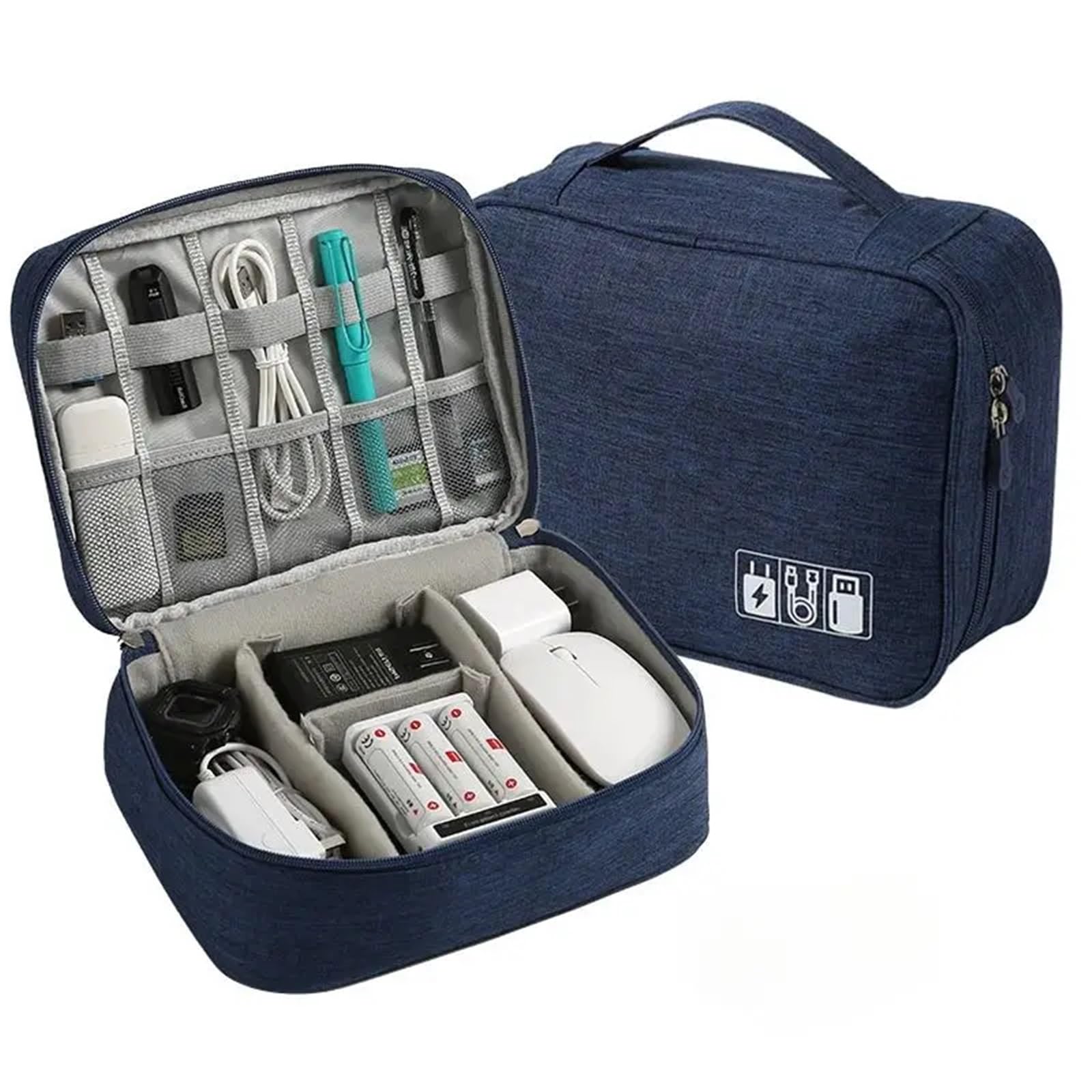 Borsa Organizer Cavi 2 pezzi Custodia for cavi impermeabile Organizzatore elettronico digitale Caricabatterie portatile USB for linea dati Spina da viaggio(Color 1)