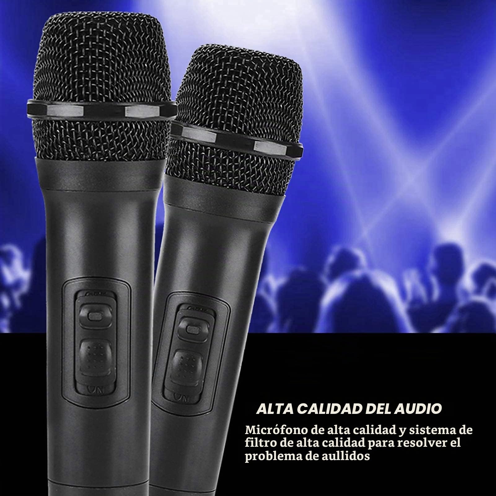 Goshyda Micrófono de Mano inalámbrico Micrófono de Mano inalámbrico VHF Universal con Receptor/Antena para Karaoke/reunión de Negocios