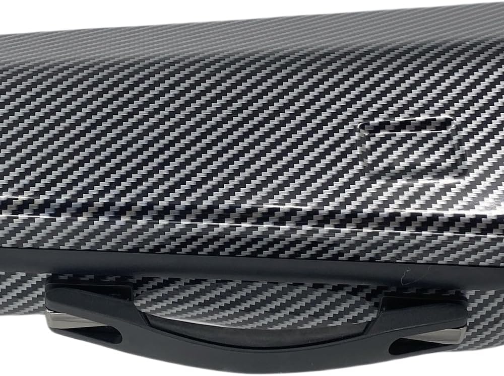 Yinfente 4/4 violin case mxied carbon fiber violin box white black thick padding triangle shape Strong light violin cases (black)