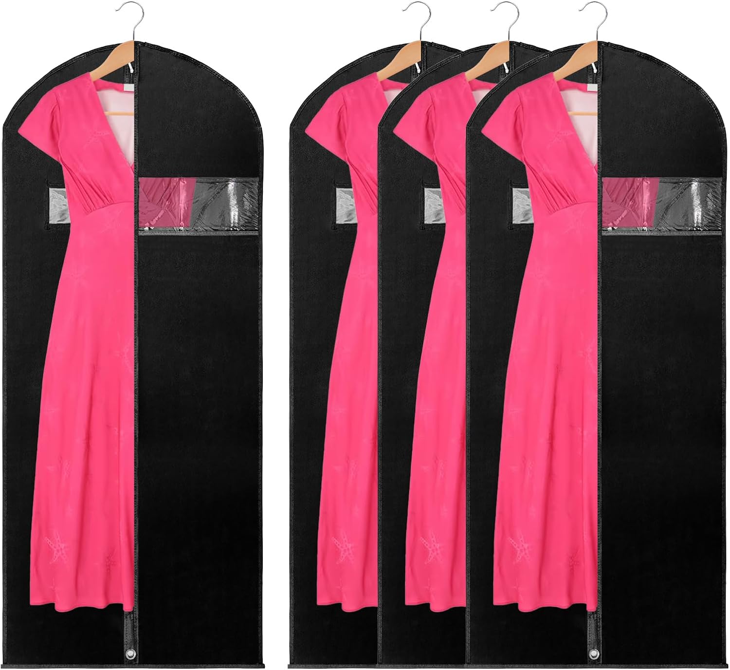 YODUEA 4Pcs 60 Inch Garment Bags Long Dress Bags Covers Clothes Covers