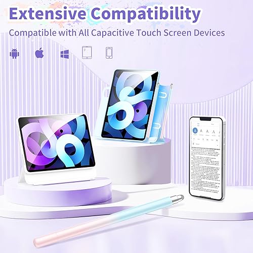 Miniatura 7 de Lápiz óptico para pantallas táctiles, lápiz capacitivo 2 en 1 de alta precisión con absorción magnética, compatible con iPadiPhonetabletsAndroid y