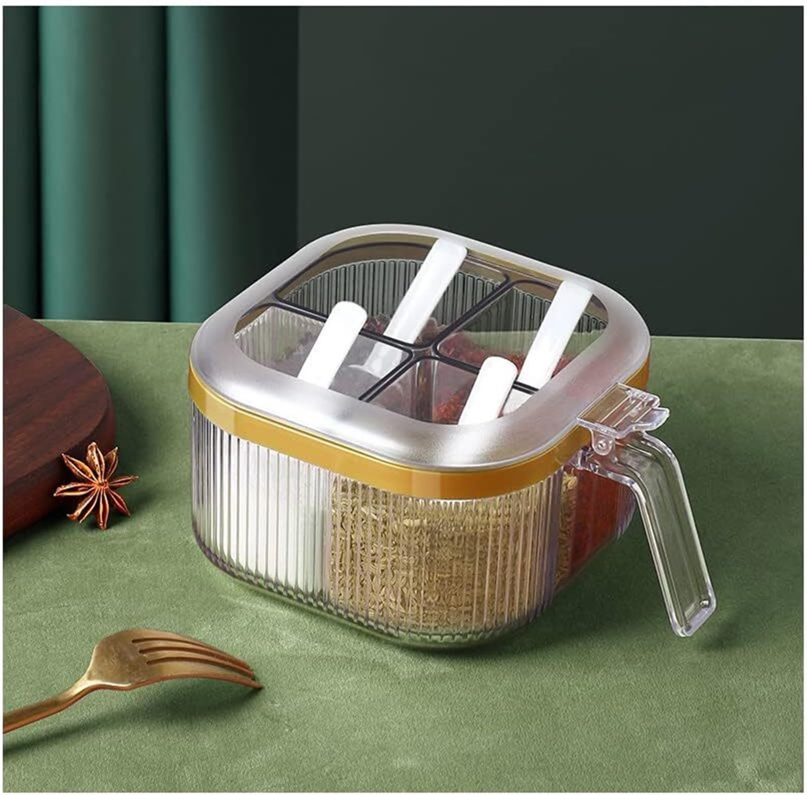 Pots d'assaisonnement, boîte à épices, ensemble de combinaison de boîtes d'assaisonnement, pots à condiments de cuisine à domicile, réservoir de sel Msg, boîte de rangement multi-grilles for sucrier,