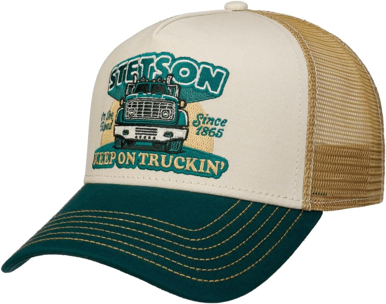 Stetson Keep On Trucking Trucker Cap Small Women/Men/Kids - Baseball mesh Snapback, with Peak, Peak Summer-Winter