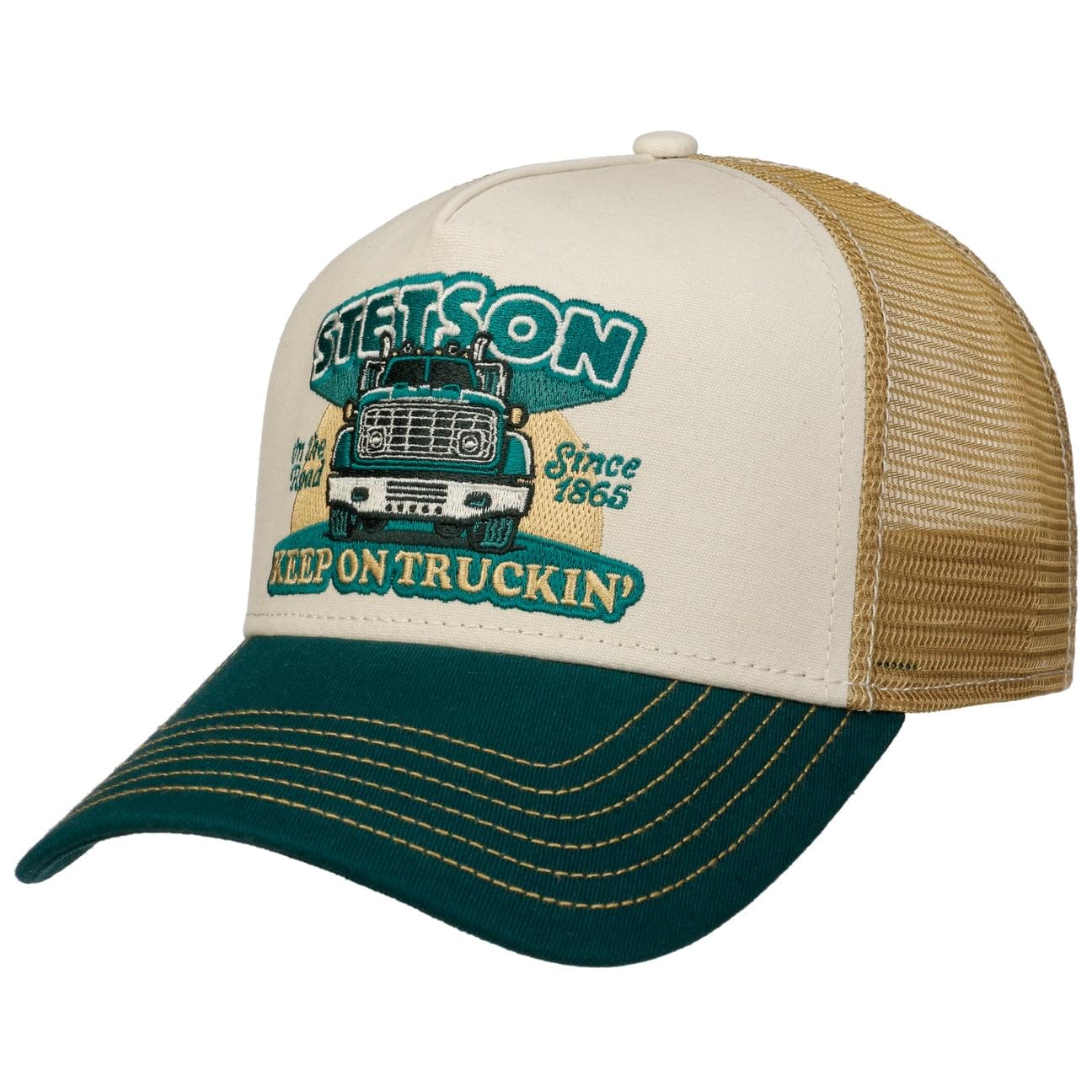 Stetson Keep On Trucking Trucker Cap Small Women/Men/Kids - Baseball mesh Snapback, with Peak, Peak Summer-Winter