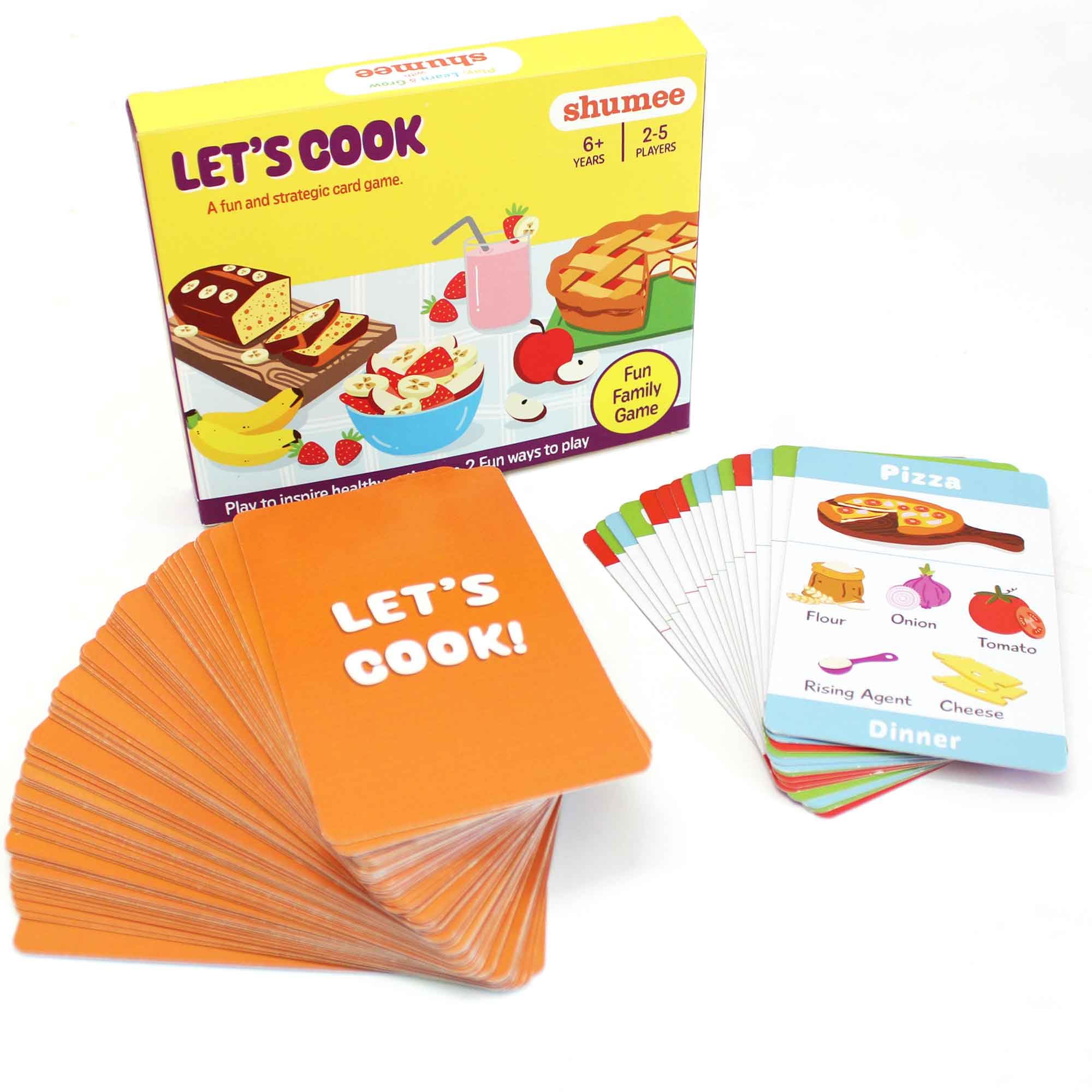 shumee Card Game - Let's Cook -Fun,Strategy, Memory Food Game |92 Cards,15 Recipe Cards,54 Ingredients,20 Action Cards|Learn About Food Through Play| Kids Gifts|Age- 6 to 12|Travel Friendly Card Game