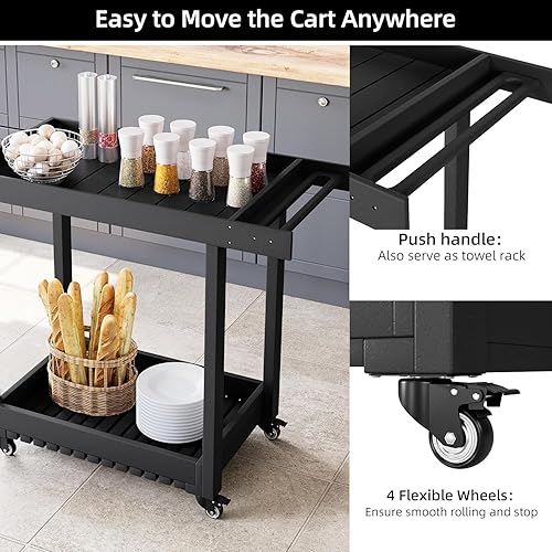 Miniatura 6 de Carrito de servicio con ruedas, capacidad de 500 libras, carrito de almacenamiento de bañera resistente, organizador de almacenamiento móvil