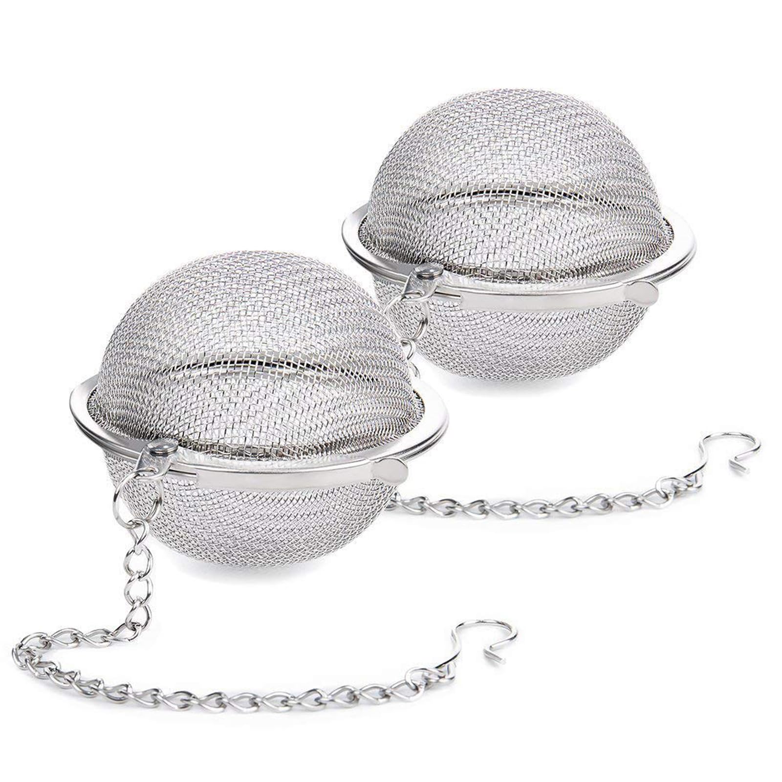 Tazweeq 2Pcs Stainless Steel Tea Ball, Mesh Tea Infuser Strainers, Premium Tea Filter Tea Interval Diffuser for Loose Leaf Tea and Seasoning Spices