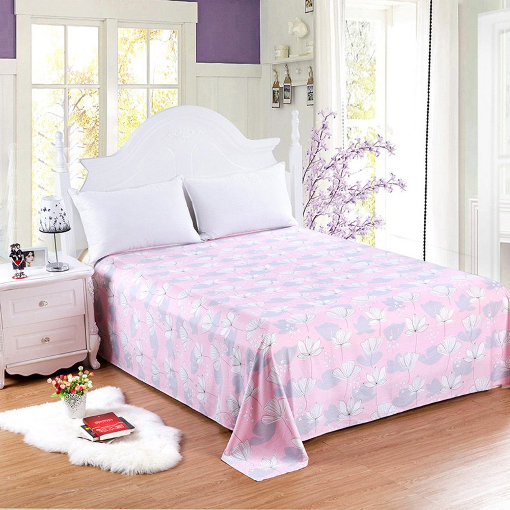 Drap plat en coton respirant 200x230cm contre la chaleur nocturne